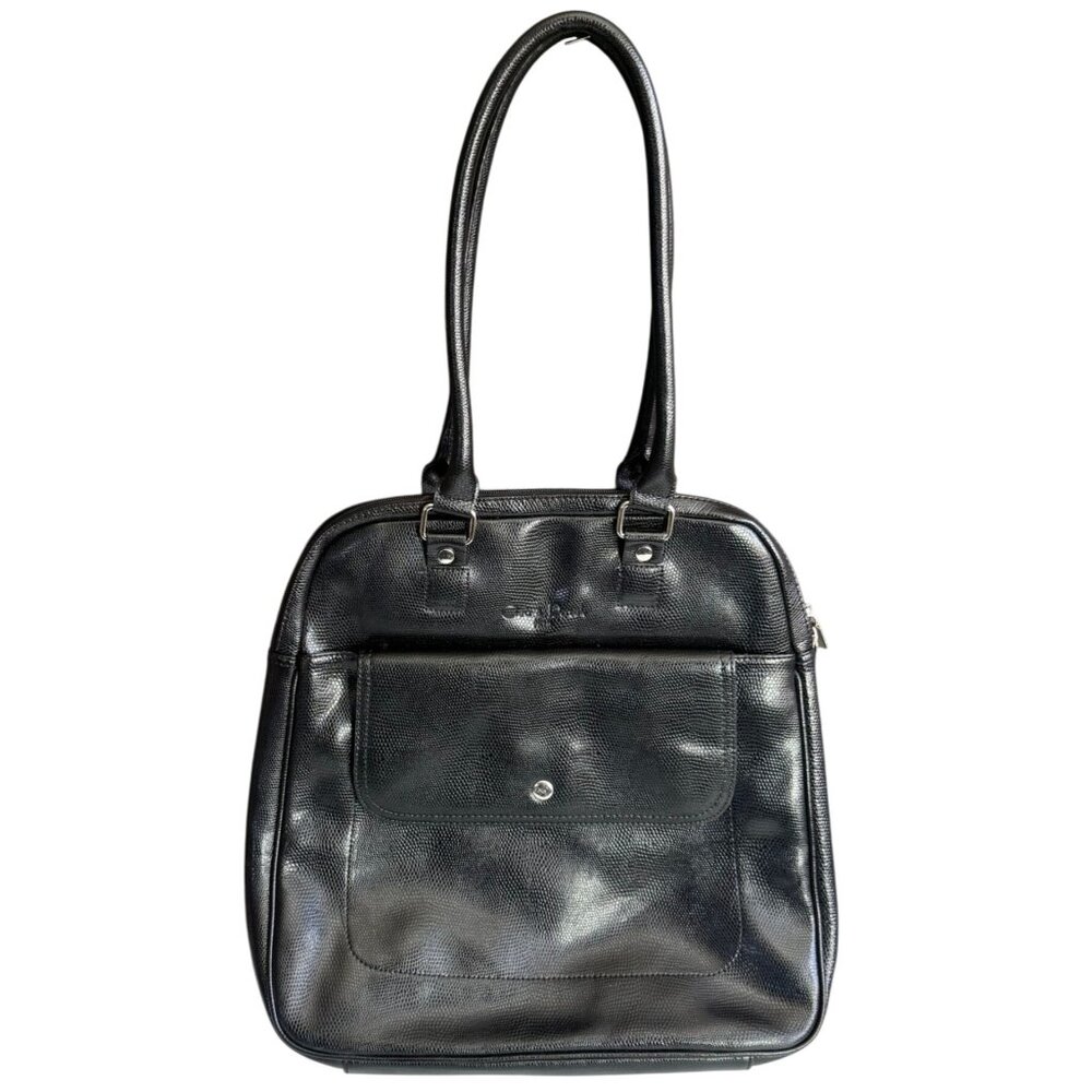 Cleo & Patek Leather Shoulder Bag Women's Black Modern Everyday Chic